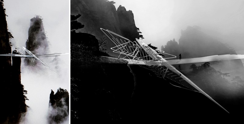 Press kit | 2121-13 - Press release | Piezoelectric pendulum bridge - Margot Krasojević Architects - Landscape Architecture - Tianmen mountain region inertia bridge - Photo credit: Margot Krasojević