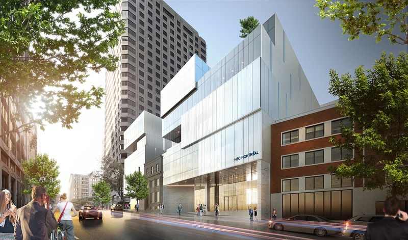 Press kit | 952-25 - Press release | A New Downtown Building for HEC Montréal - Provencher_Roy - Institutional Architecture - View from Beaver Hall Hill - Photo credit: Provencher_Roy