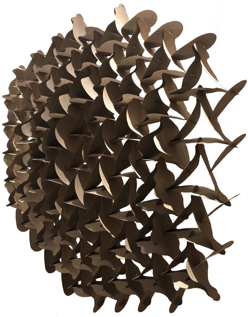 Dossier de presse | 4176-02 - Communiqué de presse | The Evolution of Form - estereotomia - Art -  Cempazuchitl, wood tension sculpture  - Crédit photo : Alejandro de la Vega Zulueta