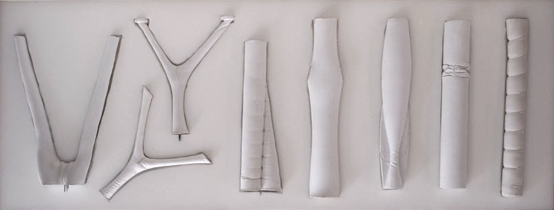 Press kit | 748-38 - Press release | Concrete in All its Forms – The fabric-formed constructions of artist and architect Mark West at the UQAM Centre de Design - UQAM Centre de design - Event + Exhibition - <p class="">Plaster cast, Mark West</p><p class="">Studies of branching columns plaster casts</p> - Photo credit: UQAM Centre de design