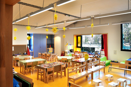 Dossier de presse | 1012-01 - Communiqué de presse | Groupe scolaire Lamoricière - archi5 - Design d’intérieur institutionnel - Crédit photo : Fabien Terreaux
