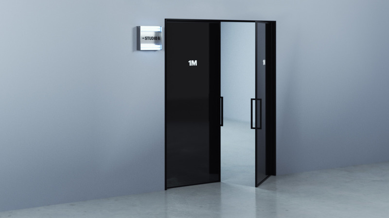 Press kit | 1332-05 - Press release | Branding & Environmental Design – It takes two to tango - TUX - Commercial Interior Design - Concept for Signage: Door - Photo credit: TUX 3D Render
