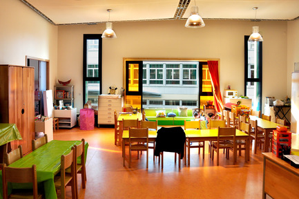 Dossier de presse | 1012-01 - Communiqué de presse | Groupe scolaire Lamoricière - archi5 - Design d’intérieur institutionnel - Crédit photo : Fabien Terreaux