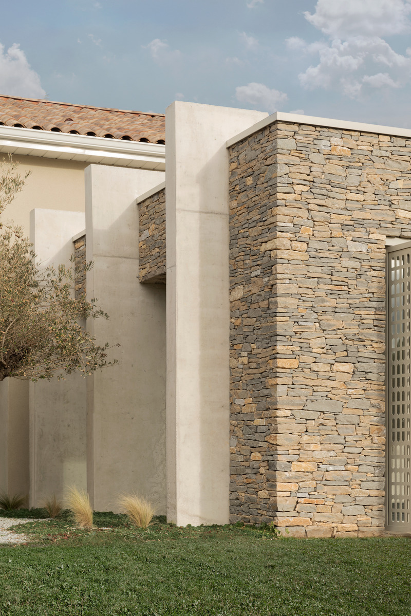 Press kit | 2926-03 - Press release | BON a house and two extensions - (ma!ca) architecture - Residential Architecture - concrete structure and dry-stone walls<br style=""> - Photo credit: Aurélien Aumond