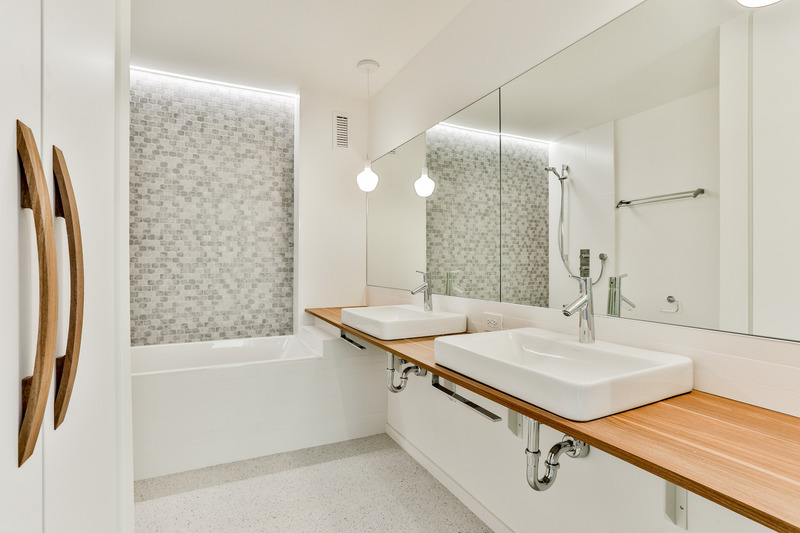 Press kit | 2344-02 - Press release | Two Intertwined Homes - Efficient, Sustainable and Healthy Urban Living - baukultur/ca - Residential Architecture - Family Bath, Unit A <br style=""> - Photo credit: Michael Peart