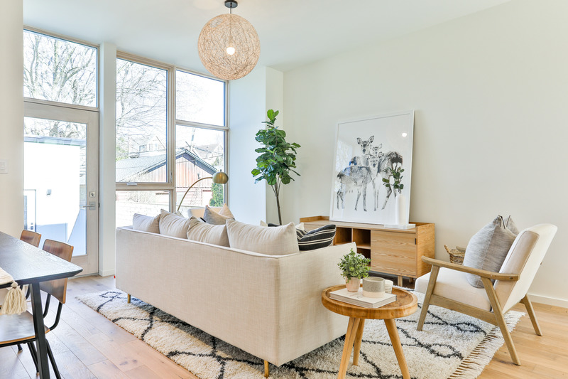 Press kit | 2344-02 - Press release | Two Intertwined Homes - Efficient, Sustainable and Healthy Urban Living - baukultur/ca - Residential Architecture - Living Area, Unit B<br style=""> - Photo credit: Michael Peart