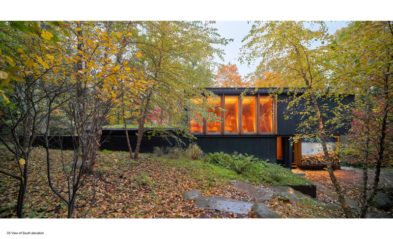 Dossier de presse | 1020-13 - Communiqué de presse | Les médailles du Gouverneur général en architecture célèbrent des bâtiments remarquables à la grandeur du pays - L'Institut royal d'architecture du Canada - Concours -   Retraite du lac Kawagama, Lac Kawagama (Ont.), Shim-Sutcliffe Architects Inc. (Vue de l'élévation sud) - Crédit photo : Scott Norsworthy