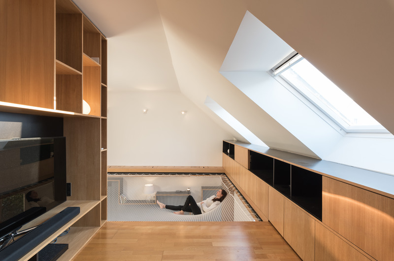 Dossier de presse | 2180-04 - Communiqué de presse | Autour du filet - Martins | Afonso atelier de design & l'atelier miel - Design d’intérieur résidentiel - Mezzanine - Crédit photo : Mickaël Martins Afonso