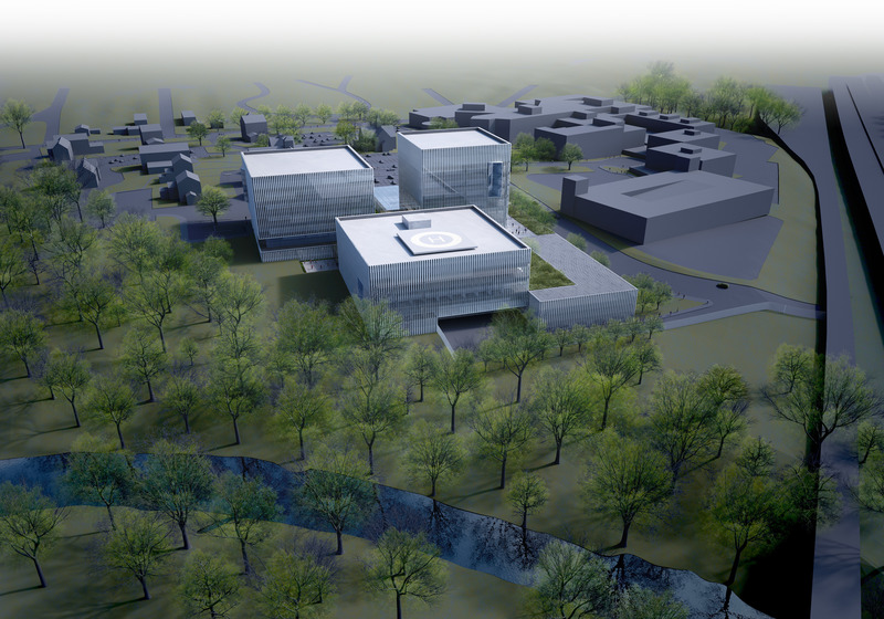 Press kit | 1456-15 - Press release | Philadelphia Neurologic Institute Will Be Department-Less Health Building that Redefines Patient Care - Yazdani Studio of CannonDesign - Commercial Architecture -   Philadelphia Neurologic Institute Aerial 2   - Photo credit: Yazdani Studio of CannonDesign