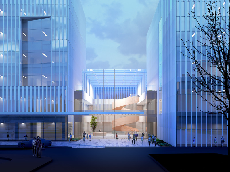 Press kit | 1456-15 - Press release | Philadelphia Neurologic Institute Will Be Department-Less Health Building that Redefines Patient Care - Yazdani Studio of CannonDesign - Commercial Architecture -   Philadelphia Neurologic Institute Entry Elevation   - Photo credit: Yazdani Studio of CannonDesign