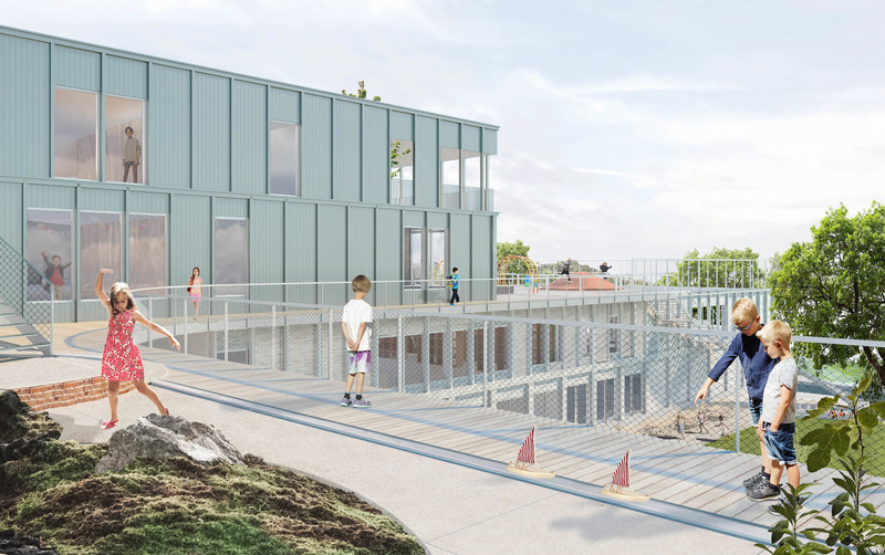 Dossier de presse | 4169-03 - Communiqué de presse | Concours d'architecture imaginons l'école de demain ensemble : Les concepts Lab-École dévoilés - Lab-École - Architecture institutionnelle - Québec- Vue extérieure avant - Crédit photo : Lab-École