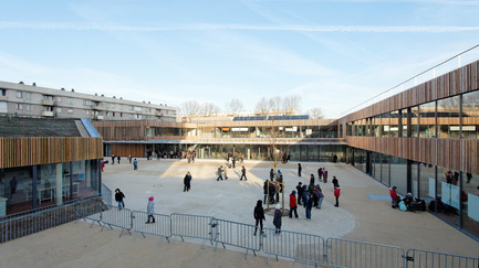 Dossier de presse | 1008-01 - Communiqué de presse | Groupe scolaire Lucie Aubrac - Dietmar Feichtinger Architectes - Architecture institutionnelle - Crédit photo : David Boureau