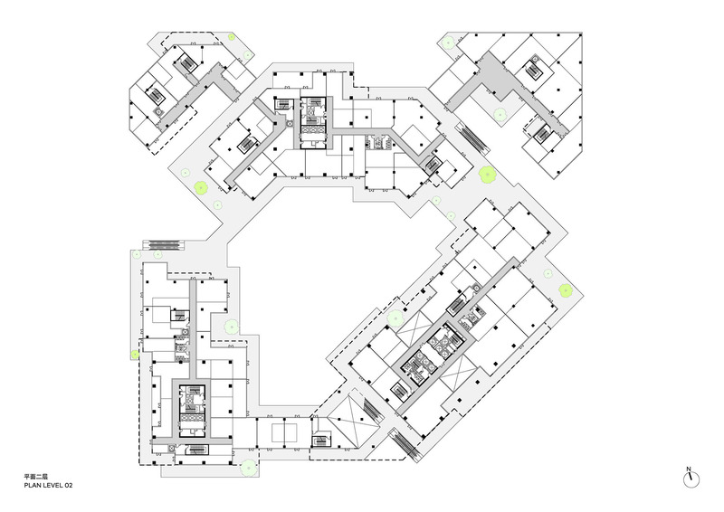 Press kit | 3565-03 - Press release | Vantone Center - CLOU architects - Commercial Architecture - Plan Level 02 - Photo credit: CLOU