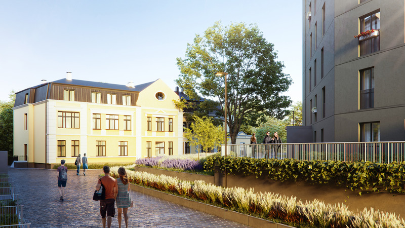 Press kit | 2254-02 - Press release | Arplan Shapes Riga’s City Oasis into an Inclusive and Healthy Green Living Environment - Arplan, Ltd. - Residential Architecture - Photo credit: Renderings, Yellow Stuudio