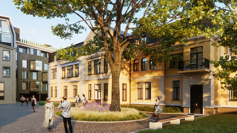 Press kit | 2254-02 - Press release | Arplan Shapes Riga’s City Oasis into an Inclusive and Healthy Green Living Environment - Arplan, Ltd. - Residential Architecture - Photo credit: Renderings, Yellow Stuudio