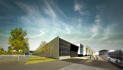 Dossier de presse | 865-03 - Communiqué de presse | Centre de transport Stinson, Société de transport de Montréal (STM) - Lemay - Architecture institutionnelle - Crédit photo : Lemay
