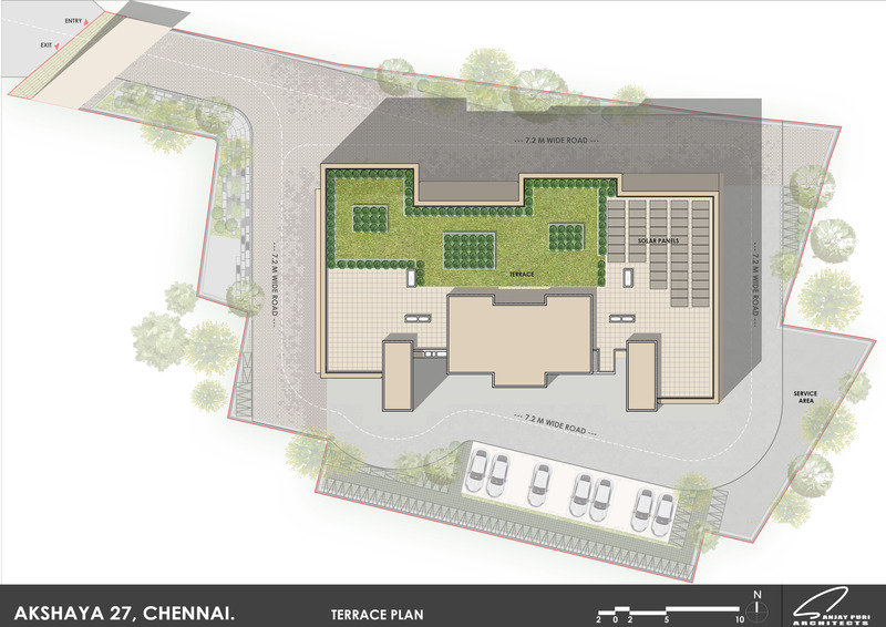 Dossier de presse | 1432-10 - Communiqué de presse | Akshaya 27 - Sanjay Puri Architects - Architecture commerciale - TERRACE PLAN - Crédit photo : SANJAY PURI ARCHITECTS