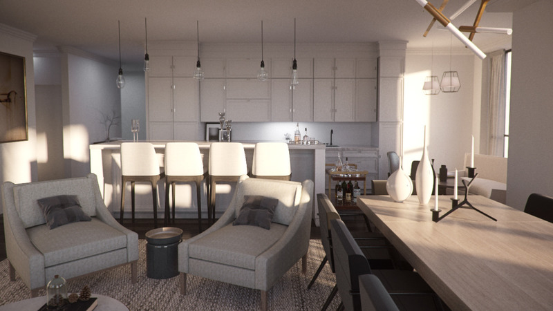 Press kit | 4669-05 - Press release | Cameo Kitchens and Fine Cabinetry Adds Craftsmanship and Design to 4 The Kingsway - Cameo Kitchens - Residential Interior Design - Living Room - Photo credit: The Walsh Group