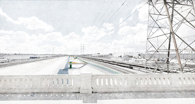 Dossier de presse | 5301-02 - Communiqué de presse | LA River - Ballman Khapalova - Design urbain - View from 1st Street, Los Angeles - Crédit photo : Ballman Khapalova