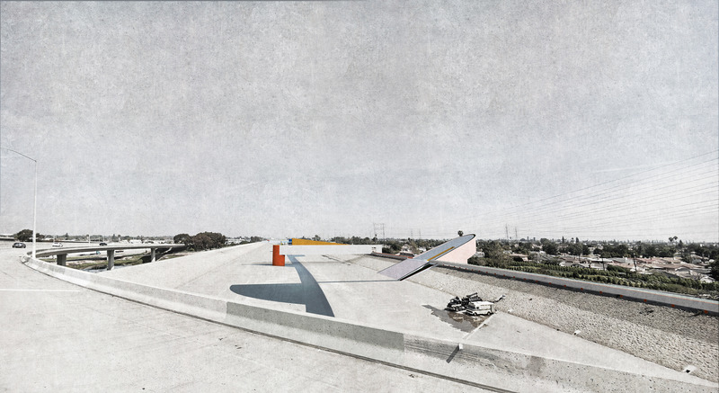 Dossier de presse | 5301-02 - Communiqué de presse | LA River - Ballman Khapalova - Design urbain - View from Glen Anderson Freeway, between Paramount and Lynwood, looking north - Crédit photo : Ballman Khapalova