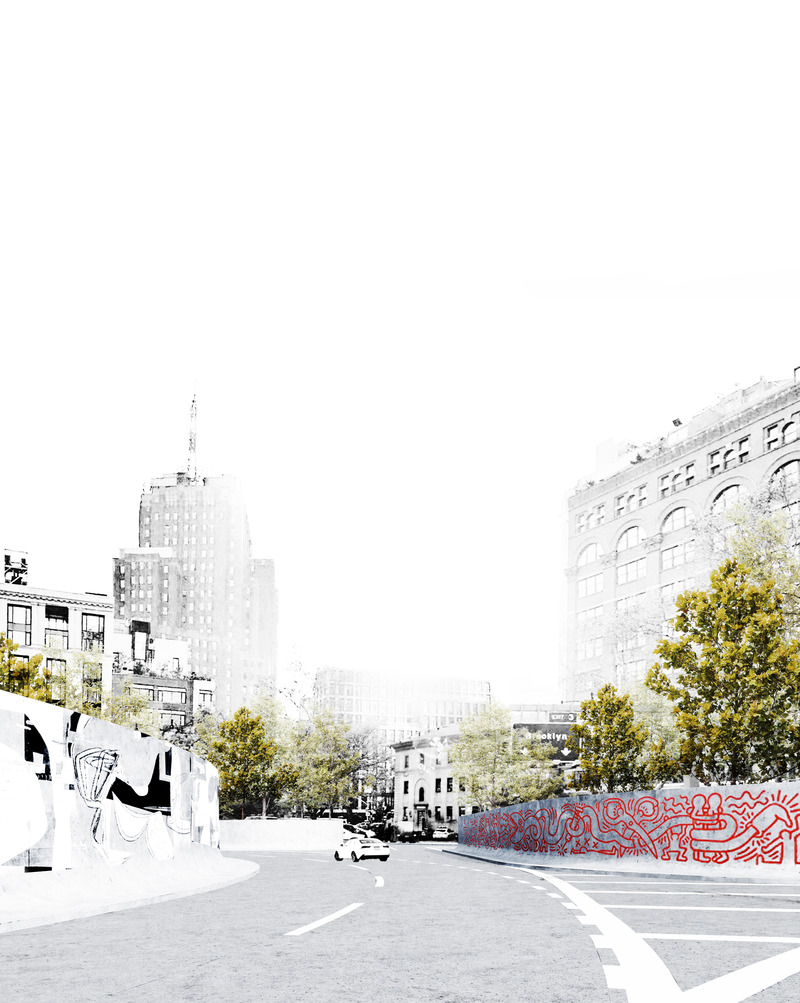 Dossier de presse | 5301-03 - Communiqué de presse | St. John's Park - Ballman Khapalova - Design urbain -  View from Road: Entrance to Manhattan   - Crédit photo : Ballman Khapalova