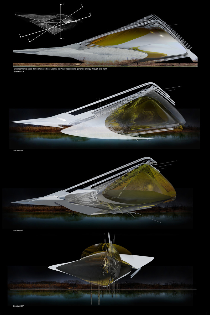 Press kit | 2121-16 - Press release | Piezoelectric Loom Aviary - Margot Krasojević Architecture - Industrial Architecture - Photo credit: <p>Margot Krasojević</p>