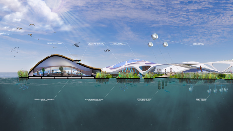 Dossier de presse | 2193-04 - Communiqué de presse | #WeThePlanet Campus - 3deluxe - Architecture commerciale - The basic idea behind this architectural concept is that in future all building projects should give back just as much substance to nature as they take from it.<span></span> - Crédit photo : © by 3deluxe