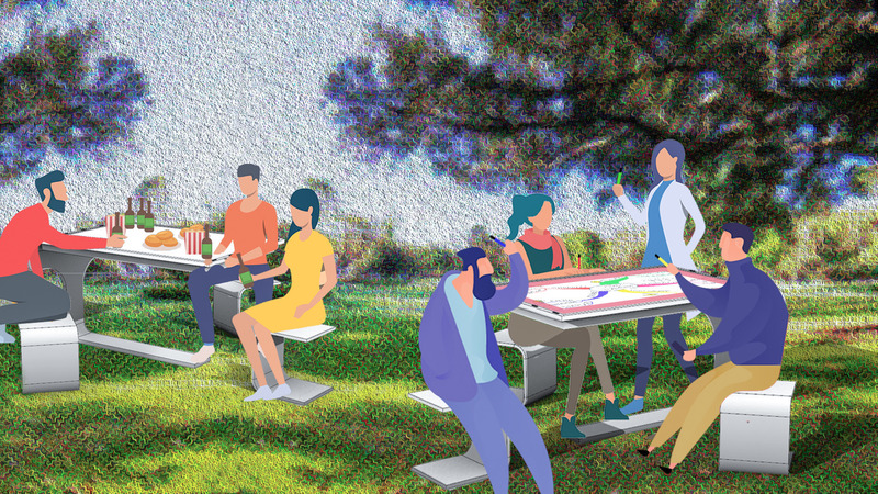 Press kit | 5587-01 - Press release | MIT’s Senseable City Lab and the City of Laval Explore Novel Experiences in the “Park of the Future” - Ville de Laval - Urban Design - iTable_gathering - Photo credit: MIT Senseable City Lab