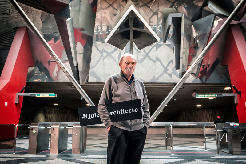 Dossier de presse | 751-01 - Communiqué de presse | #QUIESTLARCHITECTE : Une campagne photo qui humanise l’architecture ! - Kollectif - Art - L’architecte Didier Gillon (Gillon et Larouche) à la station de métro LaSalle, réalisée avec les artistes Michèle Tremblay-Gillon et Peter Gnass. - Crédit photo : Eric Branover