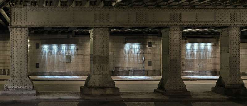 Press kit | 5466-02 - Press release | Pedestrians Create Surging Light Projections in Artwork by Matthias Oostrik - Matthias Oostrik - Urban Design - Photo credit: Gert Jan van Rooij