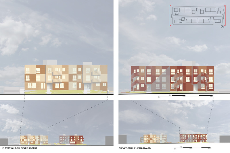 Press kit | 558-05 - Press release | Les Habitations Saint-Michel Nord: a luminous new identity - Saia Barbarese Topouzanov Architectes - Residential Architecture - Photo credit: SBTA