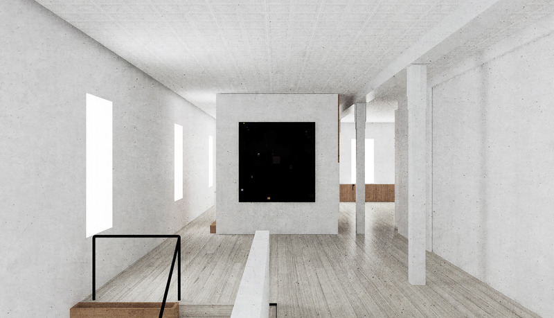 Dossier de presse | 5301-05 - Communiqué de presse | The Waltemath Foundation - Ballman Khapalova - Architecture résidentielle - Rendering of Second Floor Living Space with Bedroom Cluster - Crédit photo : Ballman Khapalova