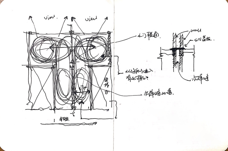 Dossier de presse | 4869-01 - Communiqué de presse | Working under the same roof - Studio DOTCOF - Design d’intérieur commercial - sketches - Crédit photo : Studio DOTCOF