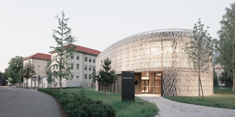 Press kit | 5592-01 - Press release | Design Educates Awards  Winners 2021 - Laka Foundation - Competition -  Solarlux Choice 2021 - Public Library, Dornbirn, Author: (by Dietrich | Untertrifaller with Christian Schmoelz and collaborators - Photo credit:  Aldo Amoretti,Albrecht I. Schnabel  