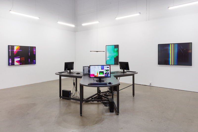 Press kit | 748-40 - Press release | The UQAM Centre de Design presents the exhibition TOTAL SCREEN: Virality, Simulation, Surveillance, Implosion - UQAM Centre de Design - Event + Exhibition - <p class="">Photograph of: All We'd Ever Need Is One Another (Trio), presented at: Arsenal Contemporary Art Toronto, date: 2019, artist: Adam Basanta </p> - Photo credit: Laura Findley