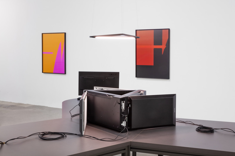 Press kit | 748-40 - Press release | The UQAM Centre de Design presents the exhibition TOTAL SCREEN: Virality, Simulation, Surveillance, Implosion - UQAM Centre de Design - Event + Exhibition - Photograph of: All We'd Ever Need Is One Another (Trio), presented at: Arsenal Contemporary Art Toronto, date: 2019, artist: Adam Basanta - Photo credit: Laura Findley