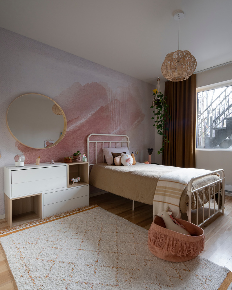 Dossier de presse | 5554-02 - Communiqué de presse | Résidence Garnier - Dupont Blouin architectes - Design d’intérieur résidentiel - Chambre d'enfant par Plume Pompon - Crédit photo : Olivier Blouin