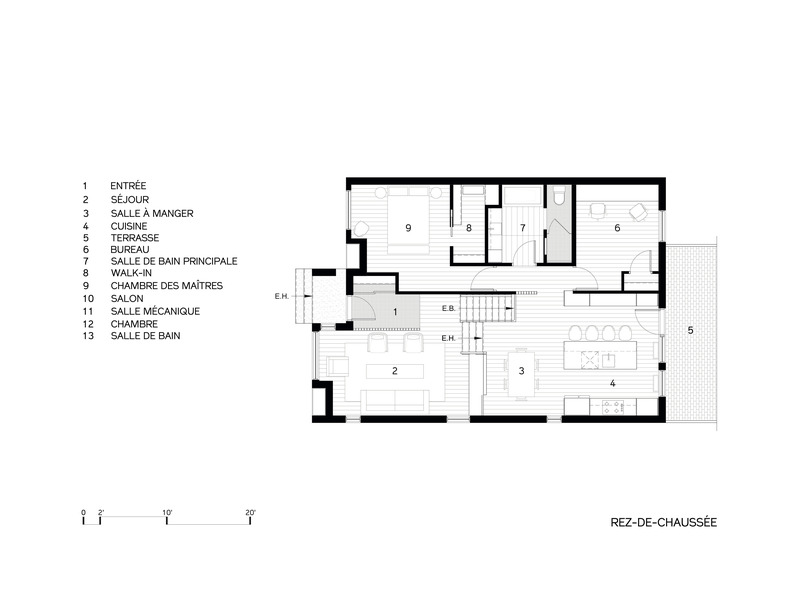 Press kit | 5615-01 - Press release | 19-055 Renovation C+G - DESK architectes - Residential Architecture - Main Floor plan - Photo credit: DESK architectes