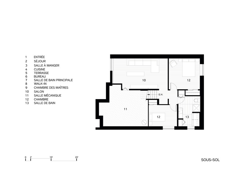 Press kit | 5615-01 - Press release | 19-055 Renovation C+G - DESK architectes - Residential Architecture - Ground Floor plan - Photo credit: DESK architectes