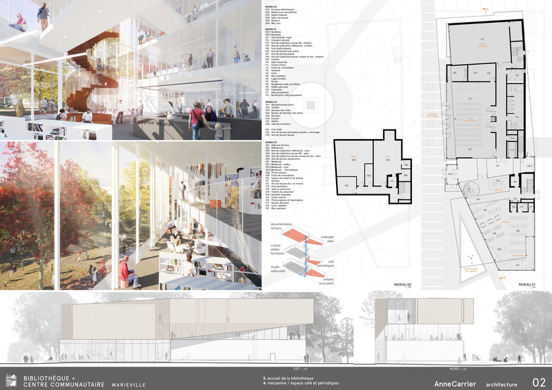 Dossier de presse | 2263-05 - Communiqué de presse | Marieville célèbre son passé en misant sur le futur - Anne Carrier Architectes - Architecture institutionnelle - Planche 2 (2e étape du concours) - Crédit photo :  ACA  