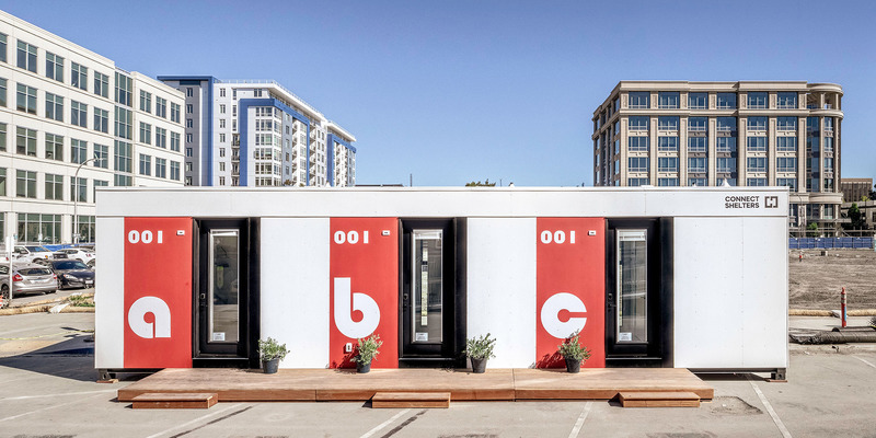 Dossier de presse | 2949-09 - Communiqué de presse | 'POWER' 2021 Design Award Winners Announcement - San Francisco Design Week - Évènement + Exposition - Above: Social Impact Award, 'Connect Shelters' rapid deployment housing system, Mountain View, CA, by Connect Homes. <br> - Crédit photo : Photo Credit: Courtesy of Connect Homes.