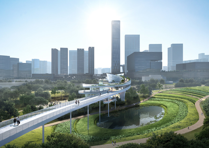Press kit | 661-66 - Press release | WAFX 2021 Prize Winners and WAF Future Projects finalists 2021 announced - World Architecture Festival (WAF) - Competition - <p>FUTURE PROJECTS &gt; INFRASTRUCTURE</p><p>HANDSHAKE of CITY &amp; NATRUE- Pedestrian Bridge Design Over Railway in Shenzhen, China by FCHA</p> - Photo credit: World Architecture Festival