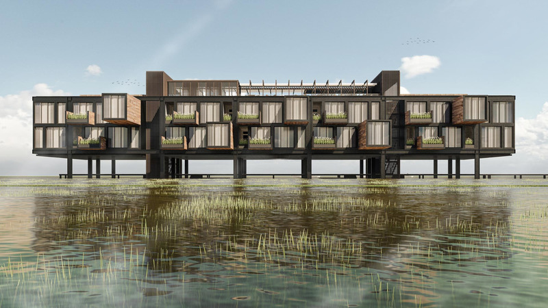 Press kit | 661-66 - Press release | WAFX 2021 Prize Winners and WAF Future Projects finalists 2021 announced - World Architecture Festival (WAF) - Competition - <p>FUTURE PROJECTS &gt; LEISURE LED DEVELOPMENT</p><p>Padi Hotel, Khum Pongro, Phnom Penh, Cambodia by White Matter Design Studio</p> - Photo credit: World Architecture Festival