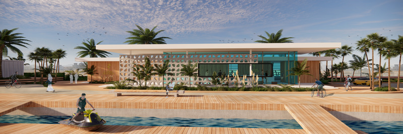 Dossier de presse | 2193-06 - Communiqué de presse | 3Deluxe Designs Attractive Urban Beach With Marina in U.A.E. - 3deluxe - Architecture de paysage - Sharjah Beach Service Building - Crédit photo : 3deluxe