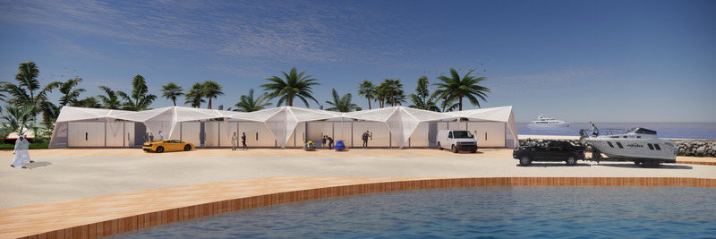 Dossier de presse | 2193-06 - Communiqué de presse | 3Deluxe Designs Attractive Urban Beach With Marina in U.A.E. - 3deluxe - Architecture de paysage - Beach Marina Storage Boxes<br> - Crédit photo : 3deluxe