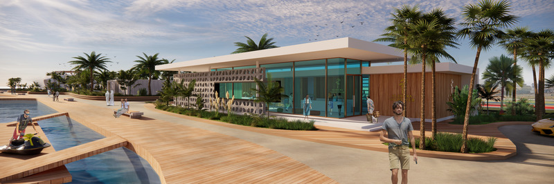 Dossier de presse | 2193-06 - Communiqué de presse | 3Deluxe Designs Attractive Urban Beach With Marina in U.A.E. - 3deluxe - Architecture de paysage - Sharjah Beach Service Building<br> - Crédit photo : 3deluxe