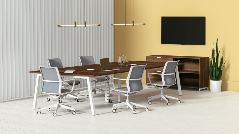 Press kit | 4657-03 - Press release | De Gaspé launches a new collection of furniture for businesses - De Gaspé - Industrial Design - Conference table Aoki - Photo credit: De Gaspé