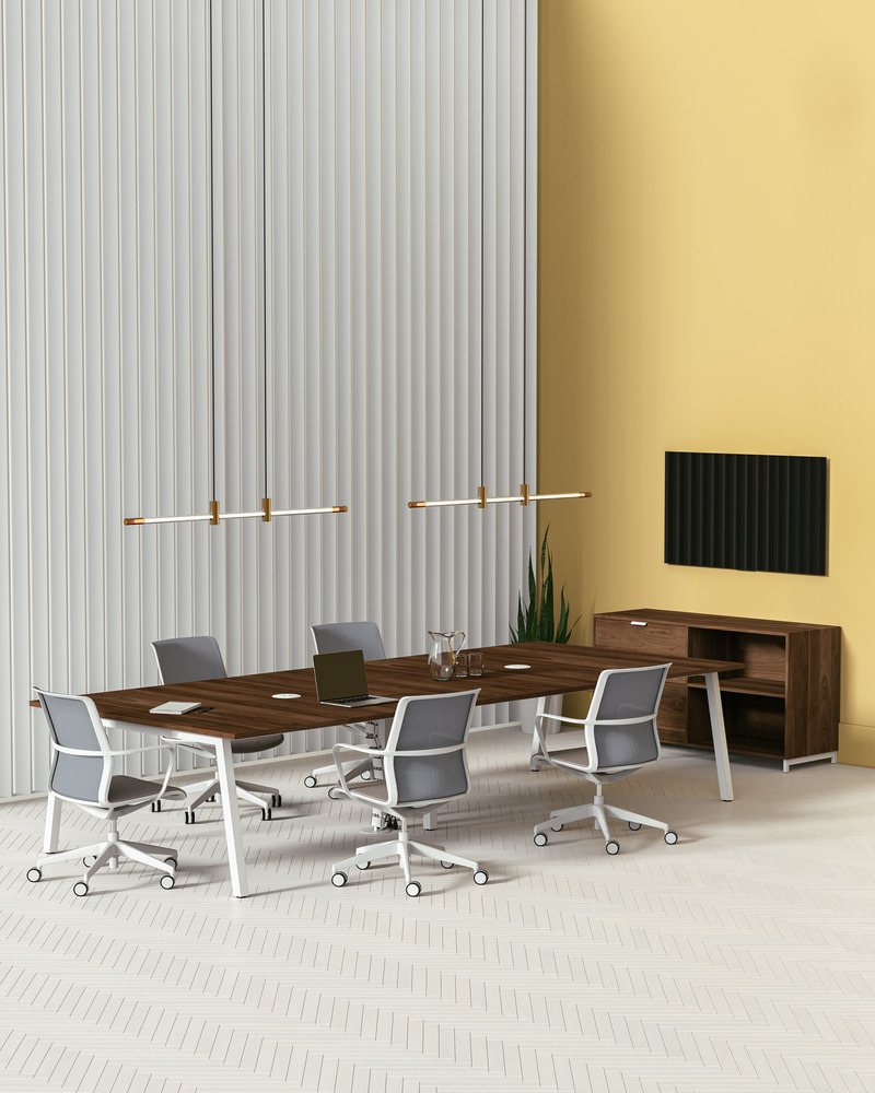 Press kit | 4657-03 - Press release | De Gaspé launches a new collection of furniture for businesses - De Gaspé - Industrial Design - Conference table Aoki - Photo credit: De Gaspé