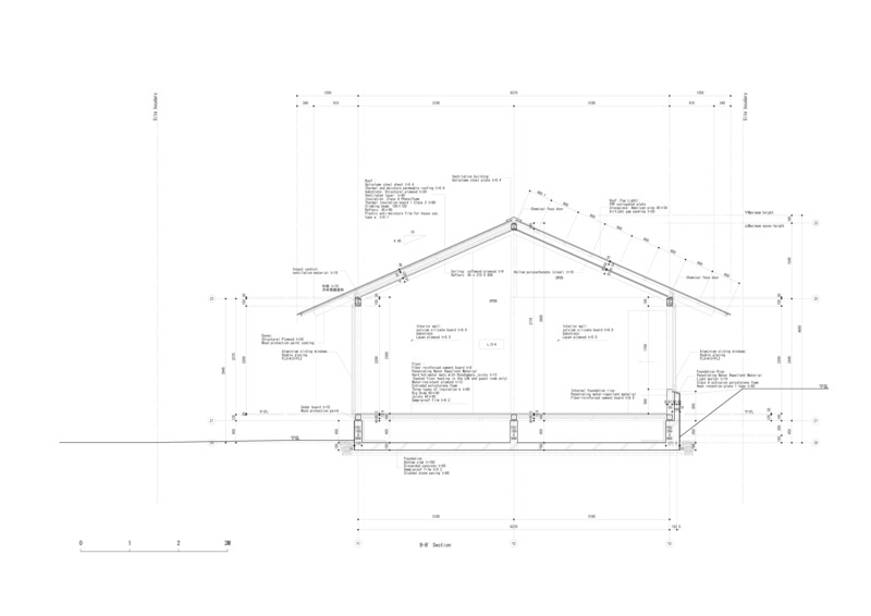 Dossier de presse | 5644-01 - Communiqué de presse | Résidence de Minohshinmachi - Yasuyuki Kitamura - Architecture résidentielle - Section "B-B - Crédit photo : Yasuyuki Kitamura