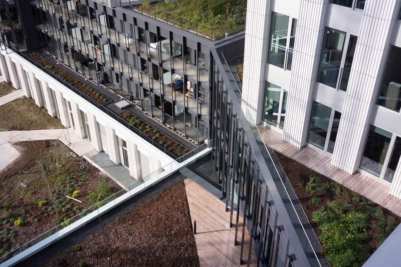 Press kit | 2845-03 - Press release | Partenord Habitat Plot - Coldefy - Institutional Architecture -   Inside the plot, green terraces on different levels, dedicated to users of offices and apartments   - Photo credit: Julien Lanoo